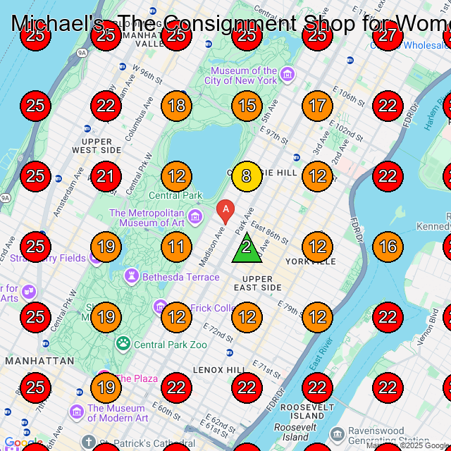 Michael's, The Consignment Shop for Women GeoGrid visibility map for Clothing Store in New York